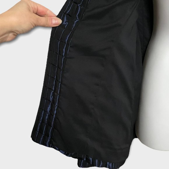 YANSI FUGEL Iridescent Blue Quilted Funnel Neck Puffer Jacket - Picture 9 of 15